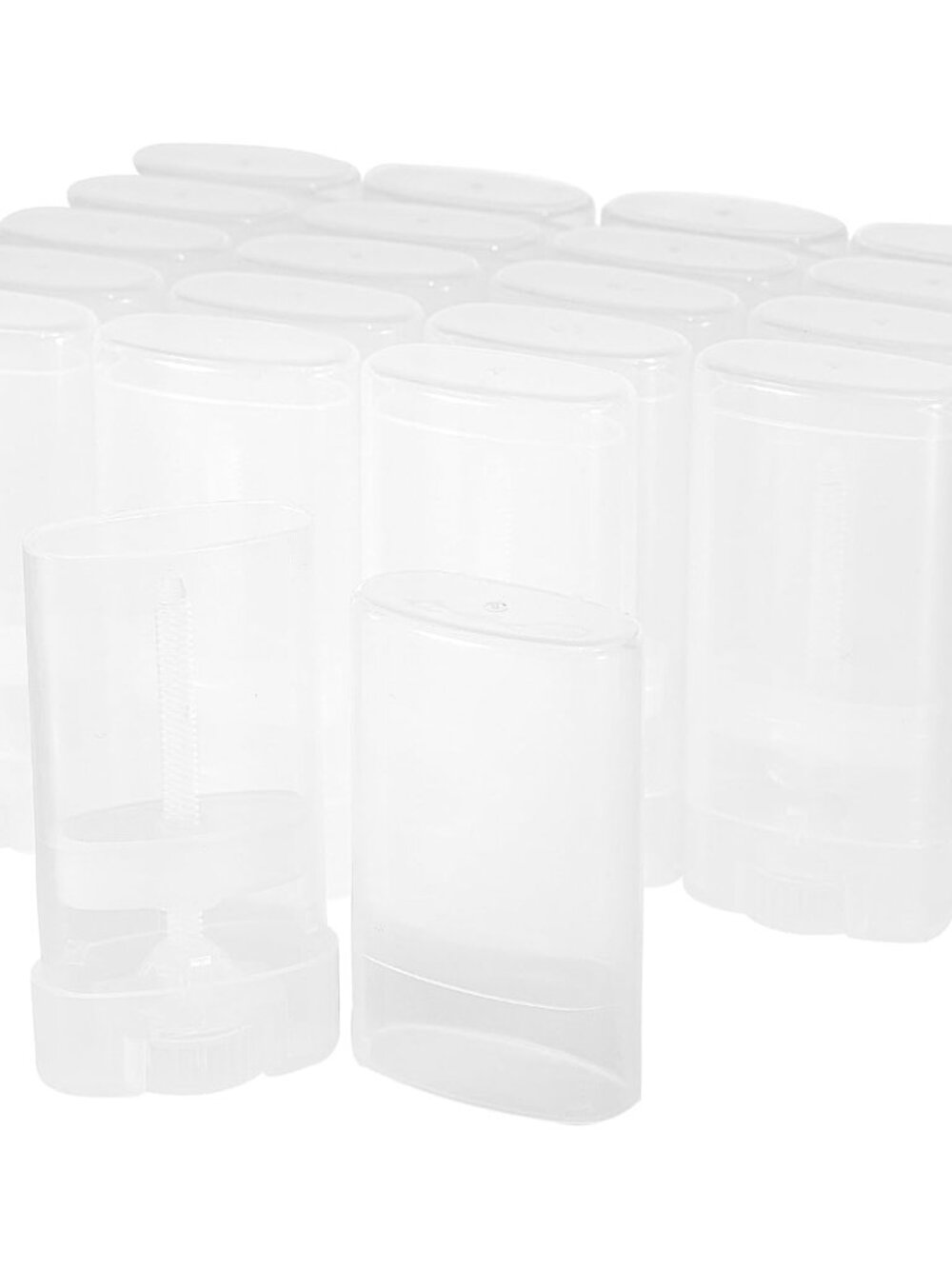 Empty Oval Deodorant Lip Lipstick Balm Tubes Containers Plastic 20PCS 15ML Trans
